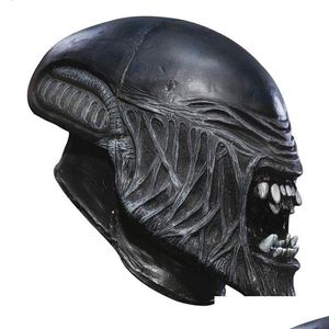 Máscaras de fiesta Waylike Movie Aliens Vs Predator Mask Disfraz de cosplay Antena alienígena Horror Half Latex Props Halloween Drop Delivery Home Dhxht