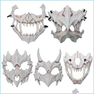 Masques De Fête En Gros Masque De Tigre Féroce Dragon Dieu Yaksha Terreur Maquillage Du Visage Masques De Résine Eco Friendly Halloween Party Supply 61Ax Dh76Z