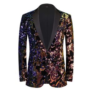 Party Show costumes de survêtement pour hommes Blazers Carte Velours Paillettes Petit Costume Col De Fruit Vert Brillant Slim Manteau Robe De Banquet De Mariage Hommes