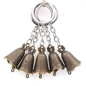 Party Supplies Antique Bell Chinese Mini Sculpture Pray Guanyin Bouddha Feng Shui Metal Wind Chime Fortune Jingle Pendants