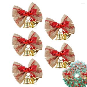 Fournitures de fête Noël Mini Bowknot Artisanat Arcs Rustique Toile De Jute Cadeau Arc Pour Couronnes Mantel Treetops Présent Boîtes Lampe