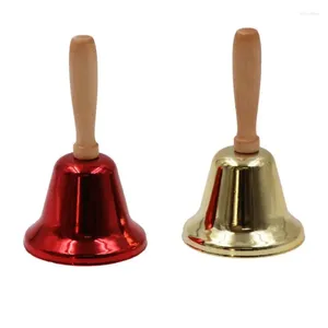 Fournitures de fête Coloré Métal Noël Main Cloche Poignée Design Handbell 2024 Enfants Cadeaux Père Noël Jingle Bells Navidad Noël Décoration