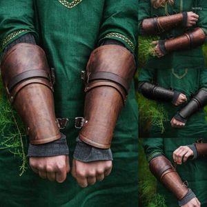 Fournitures de fête Médiéval Larp Knight Bras Brassard Bracer Boucle Sangle Armure Bracelet Archer Gauntlet Costume Accessoire Gear Gaine En Cuir Pour