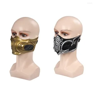 Fournitures de fête Mortal Cos Kombat Sub-Zero Cosplay Scorpion Masque Masques en Latex Casque Mascarade Halloween Costume Accessoires Accessoires
