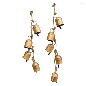 Fournitures de fête Sparkle Dreams Shabby chic Antique Vintage Vow Bells Christmas Decor Cowbells Metal Rustic Luck on Rope