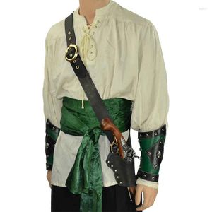 Artículos de fiesta Steampunk Pirate Holster Pistol Baldric Western Style Antique Trabuco Holder con correa ajustable para el hombro Dress Up