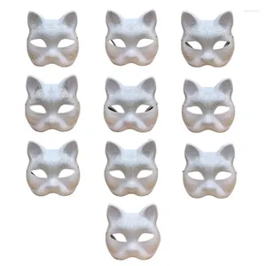 Fournitures de fête Masquerades non peintes Masque DIY Paper Hand for Kid Adult Halloween Cosplay