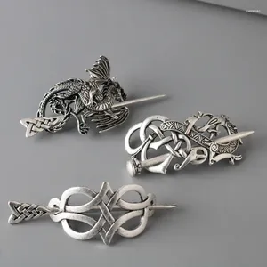 Party Supplies Viking Hairpin Celtics Knots Crown Vintage Metal Hair Stick Runes Dragons Slide Clip Women Jewelry Accessoire