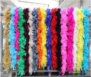 Artículos de fiesta Boas de plumas blancas Boa de plumas de pavo Boa de plumas de marabú Chandelle grande Ceremonia de boda Boas-Blanco Rosa Naranja Amarillo Rojo Verde SN4557