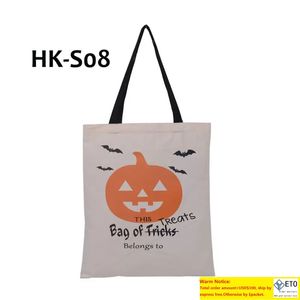 Party Wholesale Halloween Gift Bag 6 Types Pumokin Spider Sacks Canvas Candy Gifts Tote Bags