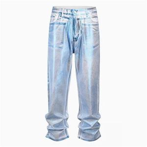 Pantalones vaqueros de retales para hombres y mujeres, pantalones de mezclilla lavados informales sueltos de buena calidad