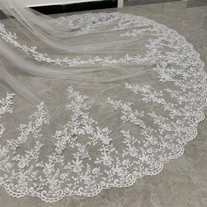 Pattern Cathedral Length Bridal Veil Lace Veil Wide Veil 1 Layer Wedding Veil Metal Comb Real Po 240123