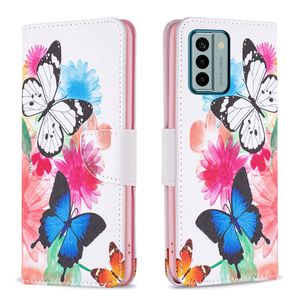 Étuis à motifs pour Nokia G42 C02 C110 G310 C12 C22 C32 G22 C21 G21 G11 X10 X20 C1 Plus, portefeuille en cuir PU, fleur Fundas, étui de téléphone en TPU Capa