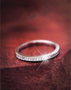 Pave Setting Luxury Jewelry Vintage Soiild 925 STERLING Silver Topaz CZ Diamond Wedding Engagement Band anneaux pour les femmes Taille 59 NE1308600