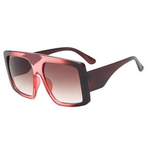 Lunettes de soleil surdimensionnées en plastique pour femmes, PC, Vintage, monture épaisse, T Show, UV400, 7 couleurs, sans logo