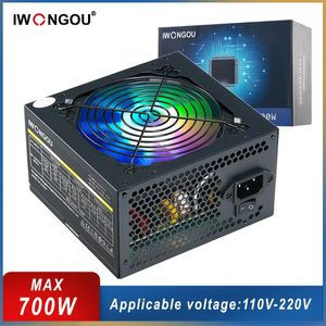 Source d'alimentation PC Max 700w, pour PC 12v 24 broches Atx Active PFC PC Fonte 500W, Source d'ordinateur nominale GAMESD700 PSU IWONGOU 240307