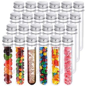 Pcs 40ml Plastic Test Tubes Clear And Transparent Candy Storage Containers With Screw Caps
