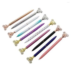 Pcs Creative Multicolore Papillon Diamant Pointe Stylo À Bille D'affaires En Métal Bureau École Papeterie 0.7mm Noir Recharge