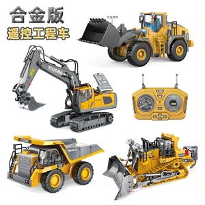 Toys pour enfants Remote Excavator Engineering Car Excavation Excavation Tamion Bulndozer J240415