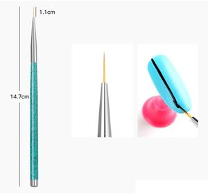 PCS Set Nail Art Liner Pincel para pintar Nail Drawing Dotting Brushes UV Gel Acrílico Manicure Nails Tool