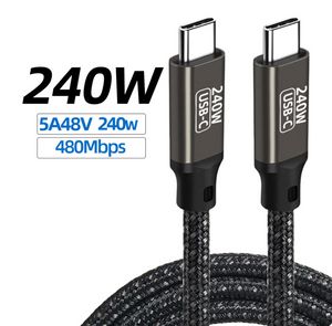 PD 240W USB3.1 480Mbps Type C to C Cable 48V/5A Fast Charging Data Transfer USB C Cord