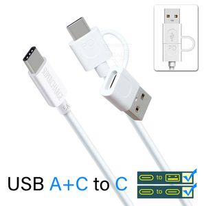 Cable PD USB AC toType-C 2 en 1 teléfono móvil cables de carga rápida cable de datos