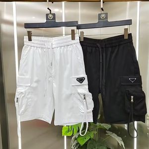 Pdara Designer de luxe Shorts pour hommes été mince lâche droite multi-poches pantalons décontractés pour hommes noir blanc pantalons de sport de course en plein air Hip Hop court Harem culottes
