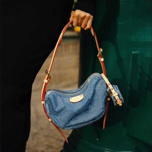 Vintage Denim Bags Pea Parcel Loop Hobo Bag Luxurys Designer Sacs à bandoulière Sacs à main souples Femmes Vintage Print Split Sac à bandoulière avec sac à main 231215
