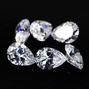 Diamants synthétiques amples taille poire, classique DEF blanc VVS goutte d'eau, pierre Moissanite, vente en gros, fabricant de Moissanites