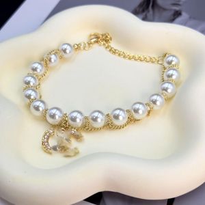 Bracelet de perles marque de mode populaire lettre C Bracelet en strass pour femmes accessoires de bijoux de mode