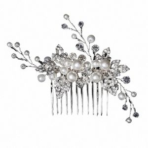 Pearl Hair Sembs Clips Bridal Wedding Hair Acntice for Women Rhinetes Sier Color Bride Headpiece Party Bijoux 17xt #