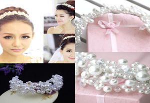 Pearls White Wedding Veils Bridal Headwear Accesorios para bodas Fiesta de la niña Accesorios para el cabello 7423259