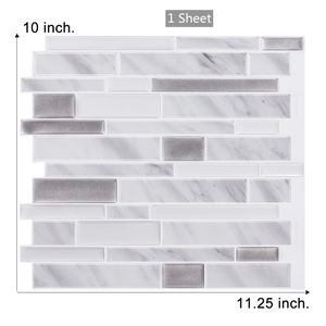 Peel And Stick Wall Tile Mosaic Backsplash Kitchen Wallpaper Decoración del hogar Wtone Wall Tiles con Epacket Free Shipping-1pcs