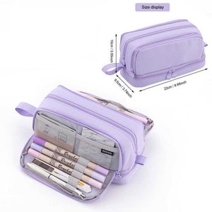 Pencil Bags 3 or 4 Compartment Large Capacity School Pencil Case Pen Bag Student Pencil Cases Cosmetic Bag Stationary Organize Office Supply J230306