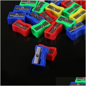 Taille-crayons En Gros 40 Pcs Mini Couleurs Mélangées 26Mm Taille-Crayon En Plastique Fournitures Scolaires Articles De Papeterie Étudiant Enfants Stylo Cutter A Dhelq