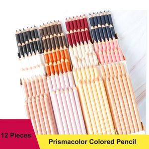 Crayons 12 PCS Prismacolor Crayon De Couleur Noir Blanc Couleurs De La Peau Professionnel Highlight Croquis Graphite Artiste Dessin Mélange 230317