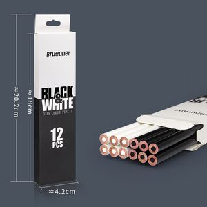 Lápices Brutfuner 12 Unids Blanco Sketching Lápiz de color Black Sketch Lápices Set Artista Dibujo Lápices Set Art Painting Supplies 230807