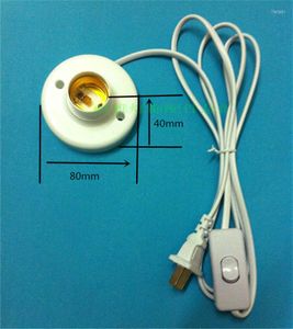 Lampes suspendues 1pc EU US Plug E27 E26 Support de lampe Bases de douille d'ampoule ronde avec câble et interrupteur ignifuge PBT 110V 220V