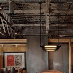 Lampes suspendues 2pcs pays américain rétro style industriel fer flûte lustre restaurant bar café en gros