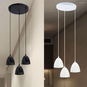 Lampes suspendues 3in1 salle à manger lampes suspendues lustre éclairage pour vivre abat-jour en métal décor à la maison E27 pied de lampe