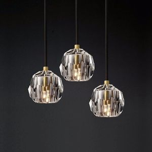 Lámparas colgantes Luz de cristal totalmente de bronce Modelo trasero de lujo Habitación Comedor Dormitorio Mesita de noche Tres luces pequeñas personalizadas LB72832Pendant