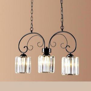 Lampes suspendues Style américain Vintage rustique fer lumières luxe cristal suspendus luminaires pour salle à manger bar studio lampespendant