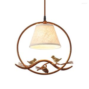 Lampes suspendues Art déco pomme de pin oiseaux lumières pour salon cuisine Vintage Loft décor salle à manger lampe suspendue luminaires LED