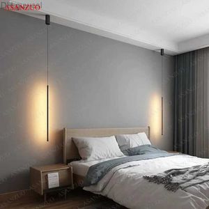 Pendante lustre LED de chambre à coucher pour la chambre à coucher pour le salon TV Mur TV Lampe décoration des luminaires d'éclairage moderne YQ240410