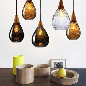 Lámparas colgantes Lámpara colgante de vidrio negro Accesorios de iluminación Cocina Industrial E27 Luces interiores Escaparate Color Sombra Linterna