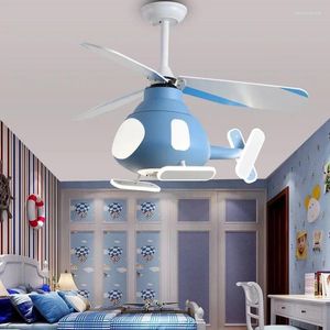 Lampes suspendues La chambre des enfants peut être personnalisée Dessin animé Avion Chambre Ventilateur Lumières Lustre créatif