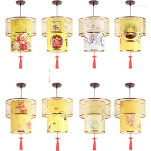 Lámparas colgantes Estilo chino Linterna Araña Restaurante Casa de té Pasillo Sala de estar Pasillo Decoración Luz Ambiente de vacaciones LED