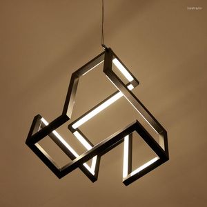 Lampes suspendues conçoit des lumières LED modernes pour salle à manger salon blanc/noir suspension créative suspension fil lampe