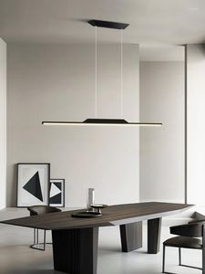 Lampes suspendues Lustre de salle à manger Nordic Modern Lamp Table Simple Island Kitchen Lw Office Led Strip