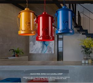 Lámparas colgantes Hydrant Red Loft Industrial Wind Lights Retro Iron Coffee Bar Personalidad creativa Art Lighting Fire GY280